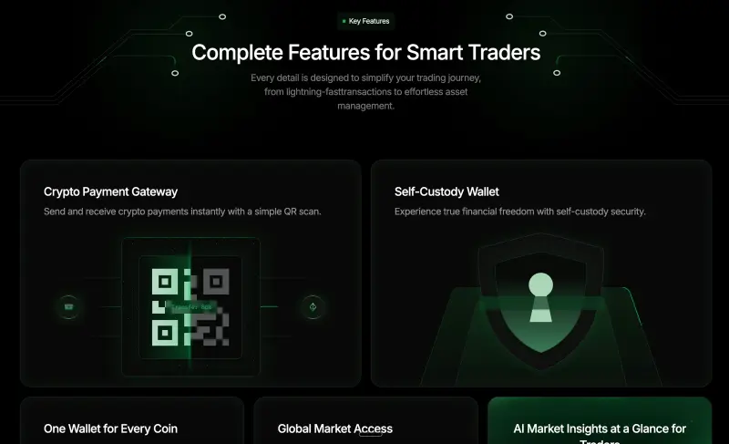 Feature grid section, SignalX (Web sample screen)